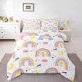 thumbnail image 1 of Homewish Cartoon Rainbow Full Size Comforter Sets 3-Piece for Preppy Kids Children,Dreamy Princess Bedding Comforter Set,Kawaii Stars Print Lightweight Bedding Sets,Lightweight Room Decor,Reversible, 1 of 8