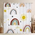 thumbnail image 1 of Homewish Cartoon Rainbow Sun Curtains Pack of 2 (42x84 Each),Cute Stars Print Curtains Blackout,White Red Yellow Bedroom Curtains For Teens,Breathable Home Decor, 1 of 6