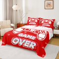 thumbnail image 1 of Homewish Cartoon Red Gamepad Bed Sheets for Kids, Game Over King Sheets, Modern Gaming Gamer Sheet Set, Luxury Bedroom Decor, 4-Piece, 1 of 7
