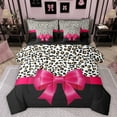 thumbnail image 1 of Homewish Cartoon Ribbon Bowknot 7-Piece Twin Bedding Sets For Children Teens Girls,Abstract Cheetah Print Bedding Comforter Set,Dreamy Princess Breathable Sheet Sets,Microfiber Bedroom Decor, 1 of 8