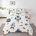 thumbnail image 1 of Homewish Cartoon Rocket 3 Pieces Queen Comforter Set for Preppy Children Boys,Outer Space Ultra Soft Bedding Sets,Universe Galaxy Planet Bedding Comforter Set,Ultra Soft Home Decor,Reversible, 1 of 8