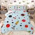 thumbnail image 1 of Homewish Cartoon Rocket Bedding Comforter Set,Galaxy Planet Pattern Twin Comforter Sets,Blue Red Black Bedding Set For Boys Kids,Microfiber Bedroom Decor Reversible,2pcs, 1 of 8