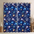 thumbnail image 1 of Homewish Cartoon Rocket Curtains Pack of 2 (42x84 Each) for Preppy Children Boys,Outer Space Curtains Blackout,Universe Galaxy Planet Bedroom Curtains,Ultra Soft Home Decor, 1 of 6
