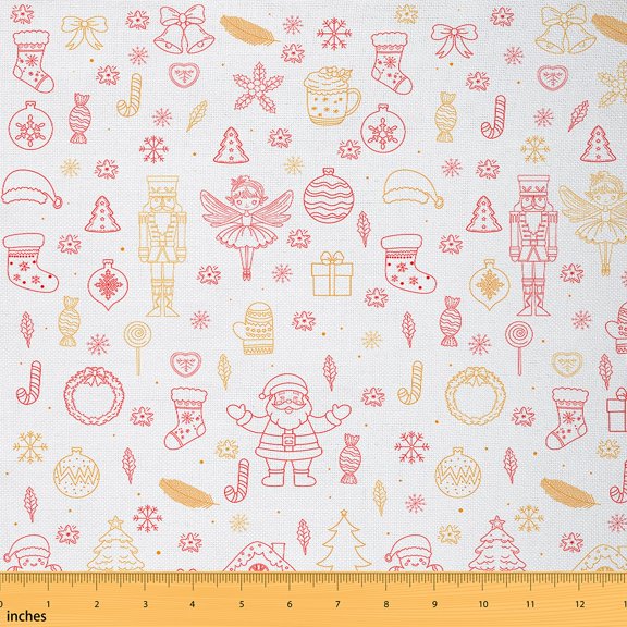 Homewish Cartoon Royal Nutcracker Fabric by the Yard 3 Yard, Angel Princess Sewing Fabric