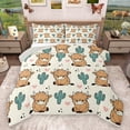 thumbnail image 1 of Homewish Cartoon Rustic Cow Full Size Comforter Sets, Green Cactus Botanical Bedding Comforter Set, Kawaii Love Heart Reversible Bedding Sets, Super Cozy Room Decor, 3-Piece, 1 of 8