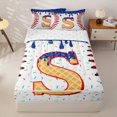 thumbnail image 1 of Homewish Cartoon S Letter Zipper Twin Comforter Sets with Fitted Sheet and 2 Pillowcases, Boys Baseball Game Zipper Bedding Set, Reversible, 4pcs, 1 of 6