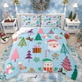 thumbnail image 1 of Homewish Cartoon Santa Claus Bedding Comforter Set for Kids, Kawaii Christmas Tree Twin Comforter Sets, Cute Snowman Reversible Bedding Set, Microfiber Bedroom Decor, 2-Piece, 1 of 8