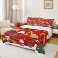thumbnail image 1 of Homewish Cartoon Santa Claus Twin Sheet Sets,Cartoon Xmas Tree Snowman Twin Fitted Sheet,Orange Vehicle Truck Excavator Flat Sheet For Boys Kids,Ultra Soft Home Decor,3-Piece, 1 of 7