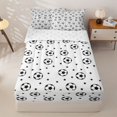 thumbnail image 1 of Homewish Cartoon Soccer Pattern Zipper Full Size Comforter Sets with Fitted Sheet and 2 Pillowcases,Boys Football Sport Theme Kids Zipper Bedding Set,Reversible,4 Pieces, 1 of 7