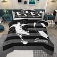 thumbnail image 1 of Homewish Cartoon Soccer Print Full Size Comforter Sets for Kids, Football Sports Athlete Bedding Comforter Set, Vintage US Flag Reversible Bedding Sets, Breathable Home Decor, 3 Pieces, 1 of 8