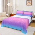thumbnail image 1 of Homewish Cartoon Stars Moon Queen Sheet Sets for Teens, Pink Blue Rainbow Flat Sheet, Modern Fashion Queen Fitted Sheet, Microfiber Bedroom Decor, 4 Pieces, 1 of 7