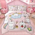 thumbnail image 1 of Homewish Cartoon Unicorn 3 Pieces Queen Comforter Set for Kids Teens,Kawaii Rainbow Animal Ultra Soft Bedding Sets,Dreamy Princess Bedding Comforter Set Breathable,Super Cozy Room Decor, 1 of 8