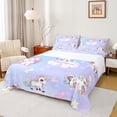 thumbnail image 1 of Homewish Cartoon Unicorn 4 Pieces Queen Sheet Sets for Preppy Child,Starry Sky Ultra Soft Flat Sheet,Dreamy Princess Queen Fitted Sheet,Ultra Soft Home Decor, 1 of 7