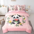 thumbnail image 1 of Homewish Cartoon Wildlife Panda Bedding Comforter Set 7 Pieces, Rustic Flower Botanical Full Bedding Set, Teens Kids Boys Girls Reversible Fitted Sheet Flat Sheet, Ultra Soft Bedroom Decor, 1 of 7