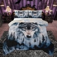 thumbnail image 1 of Homewish Cartoon Wolf Animal Bedding Comforter Set for Boy, Snow Mountain Twin Comforter Sets, Rustic Farmhouse Theme Reversible Bedding Set, Super Cozy Room Decor, 2pcs, 1 of 8