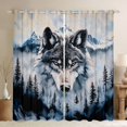 thumbnail image 1 of Homewish Cartoon Wolf Animal Black Out Curtains for Boy, Snow Mountain Curtains Pack of 2 (42x63 Each), Rustic Farmhouse Theme Bedroom Curtains, Window Curtains Decor, 1 of 6