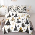 thumbnail image 1 of Homewish Cartoon Xmas Tree Twin Bedding Sets 7-Piece for Kids, Stripes Abstract Bedding Comforter Set, Winter Christmas Theme Reversible Sheet Sets, Luxury Bedroom Decor, 1 of 7