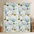 thumbnail image 1 of Homewish Cartoon Zoo Animal Curtains Pack of 2 (42x84 Each), Kawaii Cat Giraffe Koala Curtains Blackout, Palm Leaf Plant Bedroom Curtains, Window Curtains Decor, 1 of 6