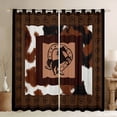 thumbnail image 1 of Homewish Cattle Hide Black Out Curtains,Rustic Horseshoe Curtains Pack of 2 (42x63 Each),Western Cowboy Bedroom Curtains For Teens,Super Cozy Room Decor, 1 of 6