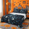 thumbnail image 1 of Homewish Celestial Halloween Raven Skull Queen Sheets,Flower Branch Print Queen Sheet Sets,Sapphire Black,4-Piece,1 Flat Sheet,1 Fitted Sheet and 2 Pillowcases, 1 of 6