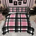 thumbnail image 1 of Homewish Check Geometric Bedding Comforter Set,Modern Geometric Pattern Twin Comforter Sets,Pink Black Bedding Set For Boys Teens,Ultra Soft Home Decor Reversible,2pcs, 1 of 8