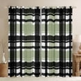 thumbnail image 1 of Homewish Check Geometric Black Out Curtains,Modern Geometric Pattern Curtains Pack of 2 (42x63 Each),Green Black Bedroom Curtains For Boys Teens,Ultra Soft Home Decor, 1 of 6