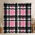 thumbnail image 1 of Homewish Check Geometric Blackout Curtains Set of 2 (52x84 Each),Modern Geometric Pattern Window Curtains,Pink Black Curtains and Drapes For Boys Teens,Ultra Soft Home Decor, 1 of 6
