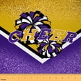thumbnail image 1 of Homewish Cheerleading Fabric by the Yard 2 Yard,Girly Gymnastic Sports Room Decor Fabric by the Yard,Purple Yellow Glitter Print Fabric for Sewing For Girls Kids,Super Cozy Room Decor, 1 of 6