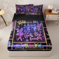 thumbnail image 1 of Homewish Cheerleading Theme Zipper Full Size Comforter Sets with Fitted Sheet and 2 Pillowcases For Girls,Cheerleader Silhouette Zipper Bedding Set,Black Reversible,4-Piece, 1 of 7