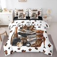 thumbnail image 1 of Homewish Cheetah High Perfume Bow 7-Piece Twin Bedding,Fashion Perfume Bedding Comforter Set,Brown,Black Reversible, 1 of 8