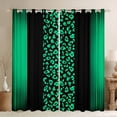 thumbnail image 1 of Homewish Cheetah Leopard Print Black Out Curtains, Chic Cartoon Polkadot Curtains Pack of 2 (42x63 Each), Black Green Stripes Ombre Bedroom Curtains, Blackout Curtains Home Decor, 1 of 6