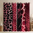 thumbnail image 1 of Homewish Cheetah Leopard Print Blackout Curtains Set of 2 (52x84 Each), Black Pink Stripes Abstract Window Curtains, Modern Fashion Art Curtains and Drapes, Curtains and Drapes Home Decor, 1 of 6