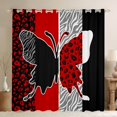 thumbnail image 1 of Homewish Cheetah Leopard Print Blackout Curtains Set of 2 (52x84 Each) for Girl, Black Red Butterfly Animal Window Curtains, Stripes Abstract Curtains and Drapes, Curtains Blackout Decor, 1 of 6