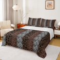 thumbnail image 1 of Homewish Cheetah Leopard Print Twin Sheet Sets, Brown Grey Fashion Stripes Twin Fitted Sheet, Teens Adult men Women Flat Sheet, Luxury Bedroom Decor, 3 Pieces, 1 of 7