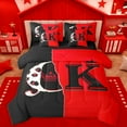 thumbnail image 1 of Homewish Cheetah Pattern 7pcs Bedding Comforter Set,Queen And King Queen Bedding Sets,Red Black Queen Sheet Sets For Girl Teens,Luxury Bedroom Decor Reversible, 1 of 8