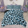 thumbnail image 1 of Homewish Cheetah Print 3-Piece Full Size Comforter Sets for Female Men,Black Blue Bedding Comforter Set,Geometric Stripes Lightweight Bedding Sets,Ultra Soft Home Decor,Reversible, 1 of 8