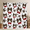 thumbnail image 1 of Homewish Cheetah Print Bowknot Blackout Curtains Set of 2 (52x84 Each) for Female, Chic Cherry Ribbon Window Curtains, Modern Fashion Curtains and Drapes, Living Room Curtains Decor, 1 of 6
