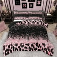 thumbnail image 1 of Homewish Cheetah Print Girl 2pcs Bedding Comforter Set,Black Pink Twin Comforter Sets,Bling Glitter Breathable Bedding Set,Microfiber Bedroom Decor,Reversible, 1 of 8
