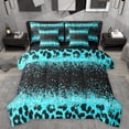 thumbnail image 1 of Homewish Cheetah Print Girl Boy 7-Piece Bedding Comforter Set,Black Blue King Bedding Sets,Bling Glitter Ultra Soft Bed Sheets,Microfiber Bedroom Decor,Reversible, 1 of 8