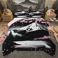thumbnail image 1 of Homewish Cherry Blossom Bedding Comforter Set,Snow Mountain Twin Comforter Sets,Pink White Black Bedding Set For Girl Kids,Luxury Bedroom Decor Reversible,2pcs, 1 of 8