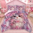 thumbnail image 1 of Homewish Cherry Blossom Full Size Comforter Sets,Cute Pet Cat Bedding Comforter Set,Pink Sakura Bedding Sets For Girl,Luxury Bedroom Decor Reversible,3pcs, 1 of 8