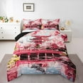 thumbnail image 1 of Homewish Cherry Blossom Queen Comforter Set,Japanese Theme Bedding Sets,Retro Rustic Bridge Bedding Comforter Set For Girls Kids,Breathable Home Decor Reversible,3-Piece, 1 of 8