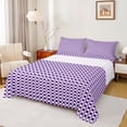 thumbnail image 1 of Homewish Chic Abstract Buffalo Full Size Sheets, Fashion Checkered Plaid Bed Sheets, Purple Square Rectangle Sheet Sets, Breathable Home Decor, 4pcs, 1 of 7
