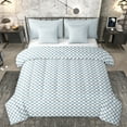 thumbnail image 1 of Homewish Chic Abstract Buffalo Twin Bedding Sets 7-Piece, Fashion Checkered Plaid Bedding Comforter Set, Blue Square Rectangle Reversible Sheet Sets, Lightweight Room Decor, 1 of 7