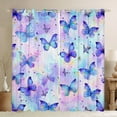 thumbnail image 1 of Homewish Chic Butterflies Black Out Curtains,Watercolor Splashing Ink Curtains Pack of 2 (42x63 Each),Purple Pink Ombre Bedroom Curtains For Girls Kids,Microfiber Bedroom Decor, 1 of 6