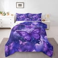 thumbnail image 1 of Homewish Chic Butterfly Bedding Comforter Set,Galaxy Starry Sky Twin Comforter Sets,Dreamy Purple Bedding Set For Girls,Microfiber Bedroom Decor Reversible,2pcs, 1 of 8