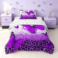 thumbnail image 1 of Homewish Chic Butterfly Twin Comforter Sets for Girls, Purple Leopard Print Bedding Set, Polka Dots Reversible, 2 Pieces 1 Comforter and 1 Pillowcase, 1 of 6