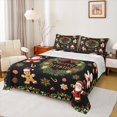 thumbnail image 1 of Homewish Chic Christmas Wreath Bed Sheets,Cute Santa Claus King Sheets,Cartoon Gingerbread Man Sheet Set For Girls Kids,Microfiber Bedroom Decor,4 Pieces, 1 of 7