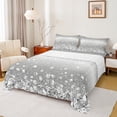 thumbnail image 1 of Homewish Chic Diamond Twin Sheet Sets,Glitter Print Twin Fitted Sheet,Gray Silver Flat Sheet For Girls Kids,Super Cozy Room Decor,3pcs, 1 of 7
