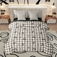 thumbnail image 1 of Homewish Chic Fashion Bow-tie Twin Bedding Sets 7-Piece for Girls, Modern Brown Buffalo Plaid Bedding Comforter Set, Cartoon Bow Reversible Sheet Sets, Super Cozy Room Decor, 1 of 8